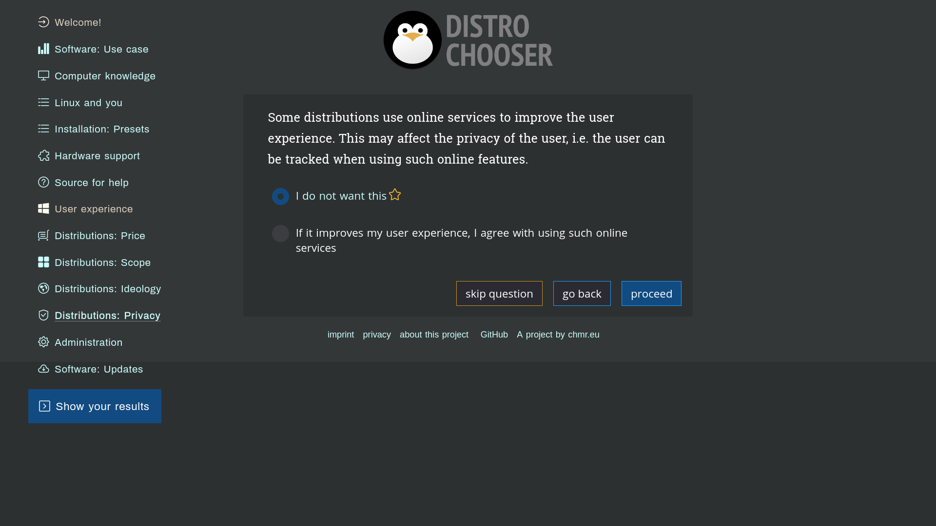 Distrochooser Question No11