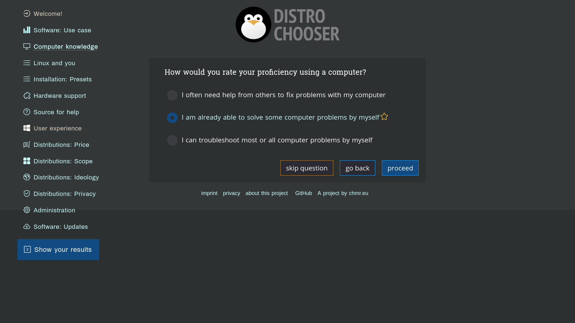 Distrochooser Question No2