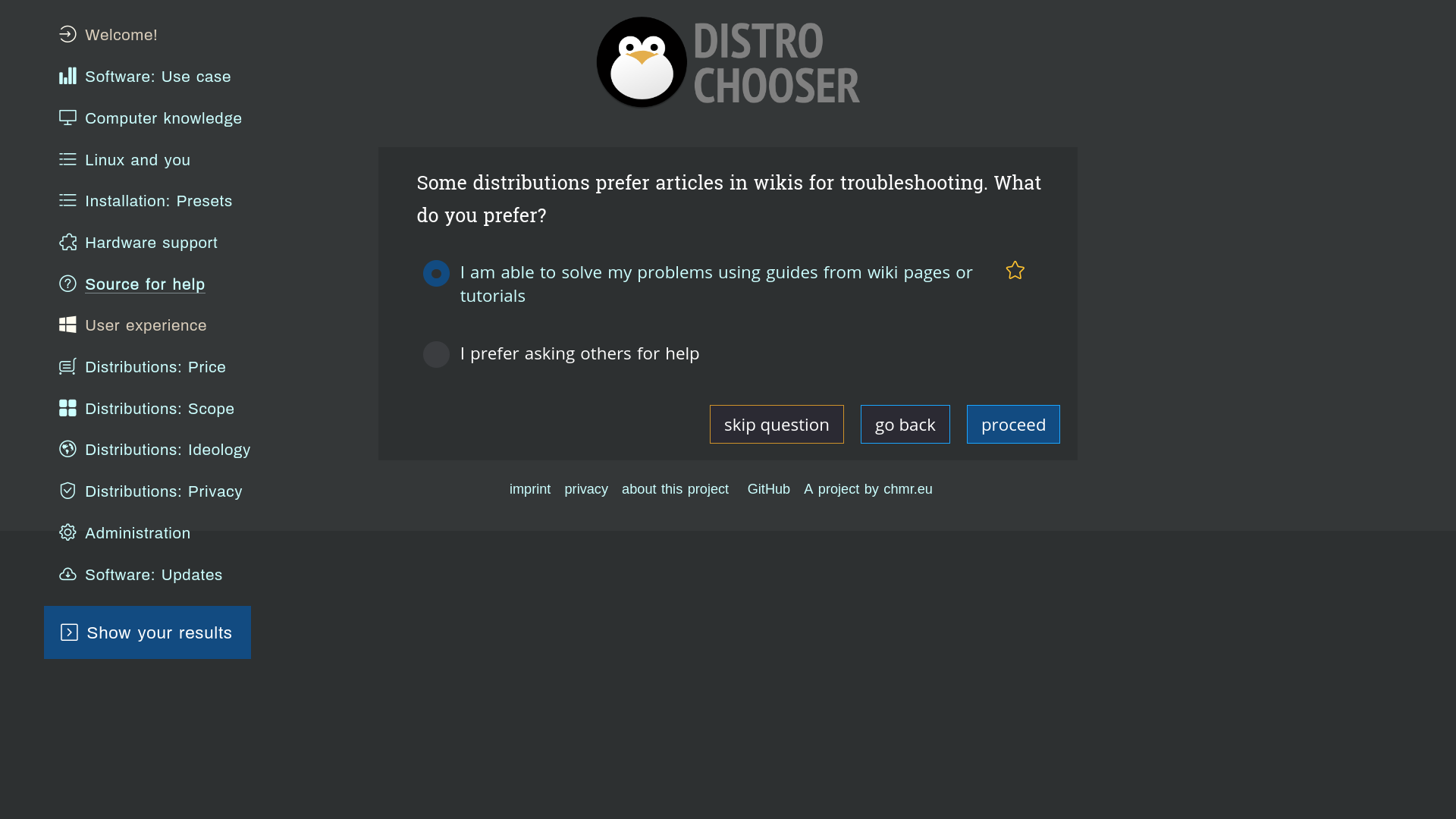 Distrochooser Question No6