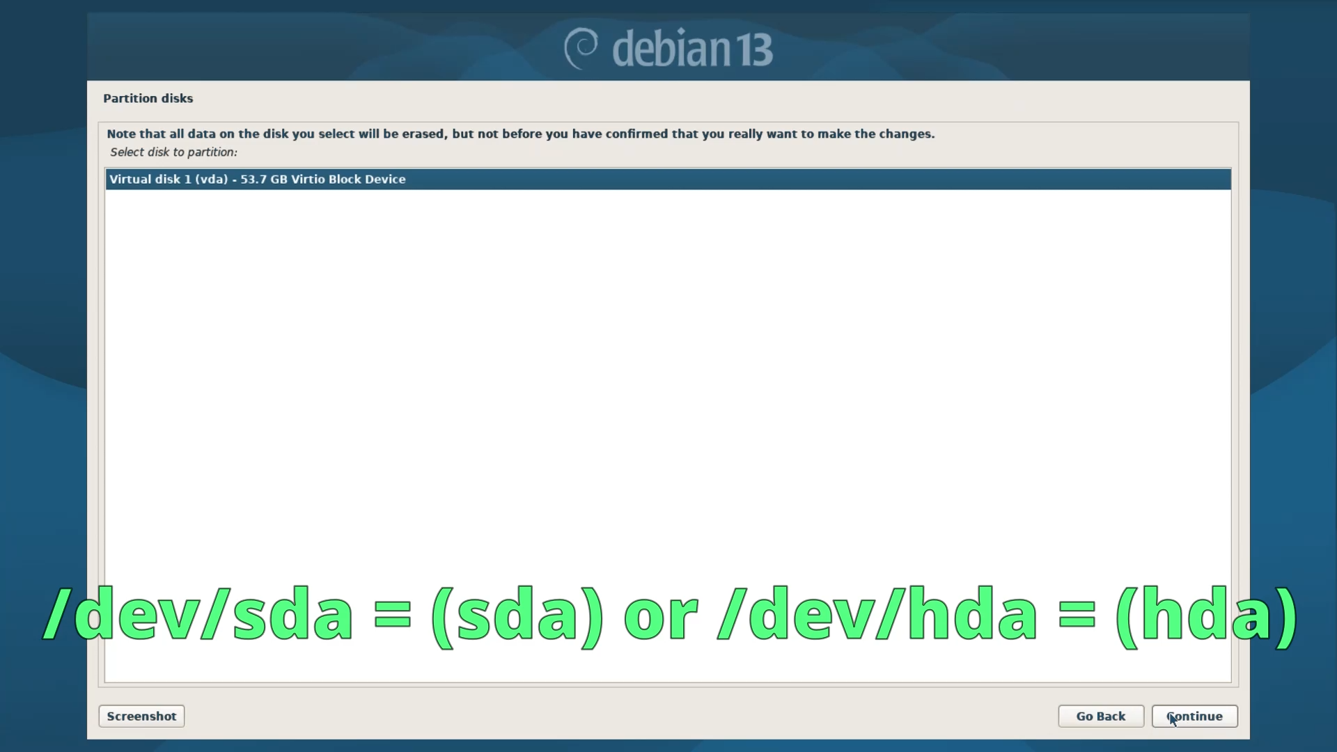 Debian Installer Menu - Partition Disk