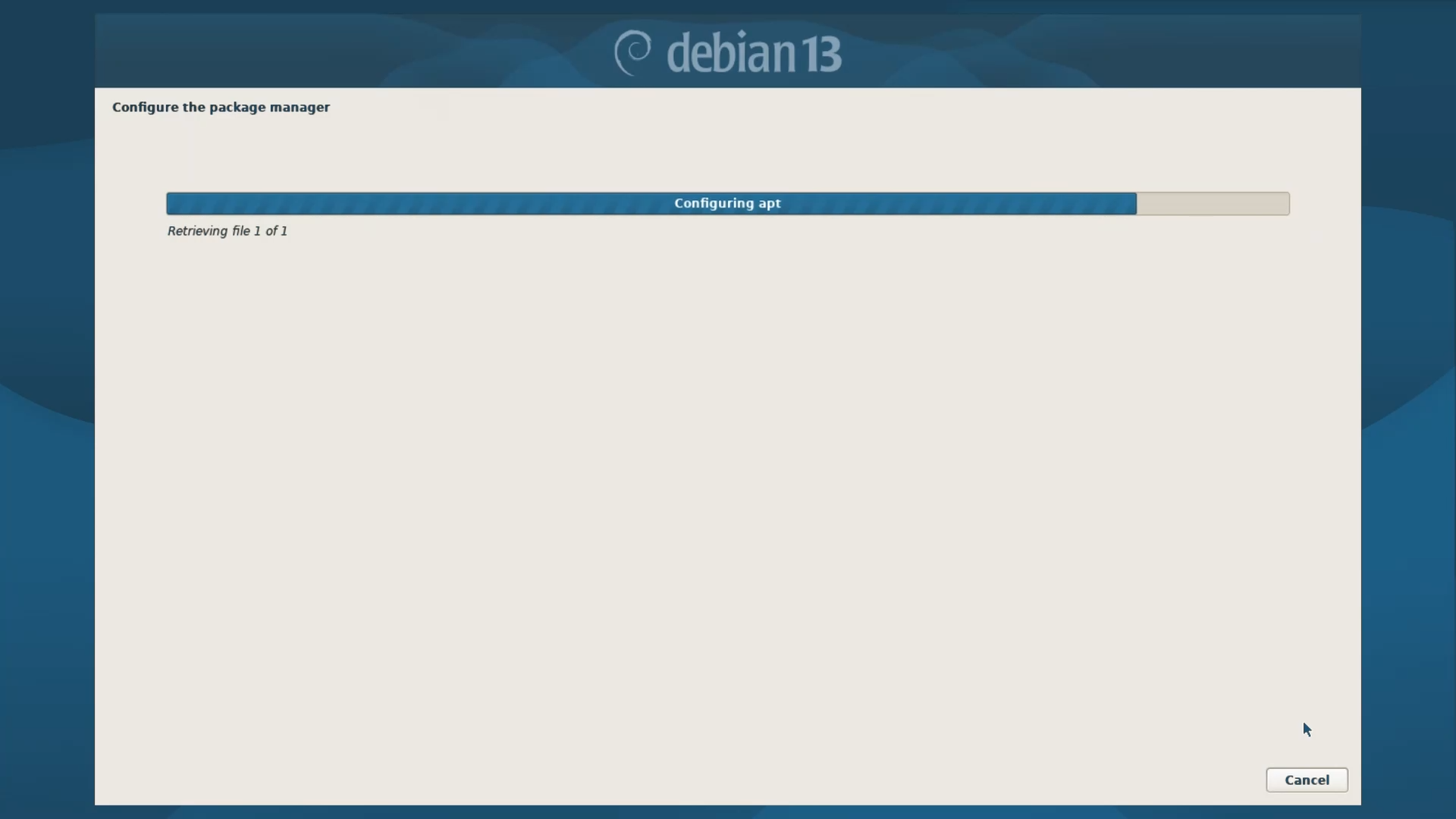 Debian Installer Menu - Package Update