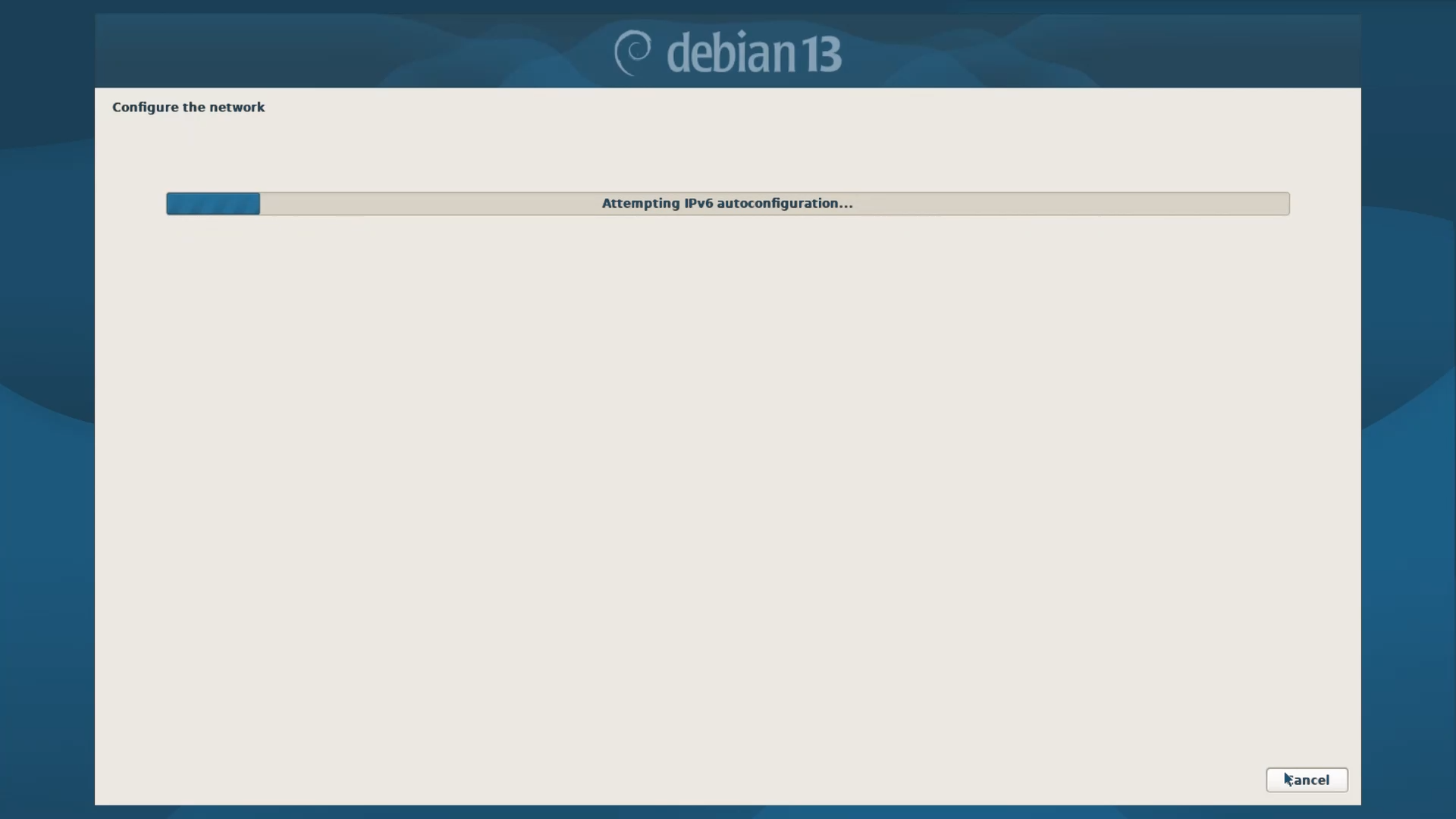 Debian Installer Menu - Auto Hardware and Network Detection