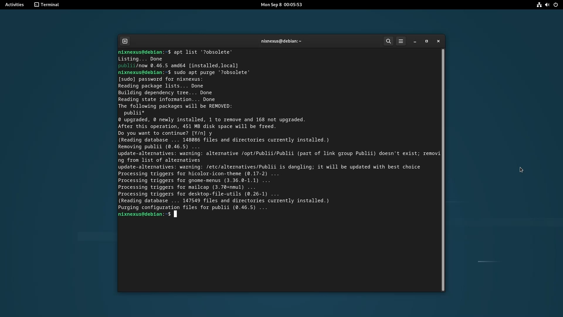 Upgrade from Debian 12 to Debian 13 - Remove Obsolete Package