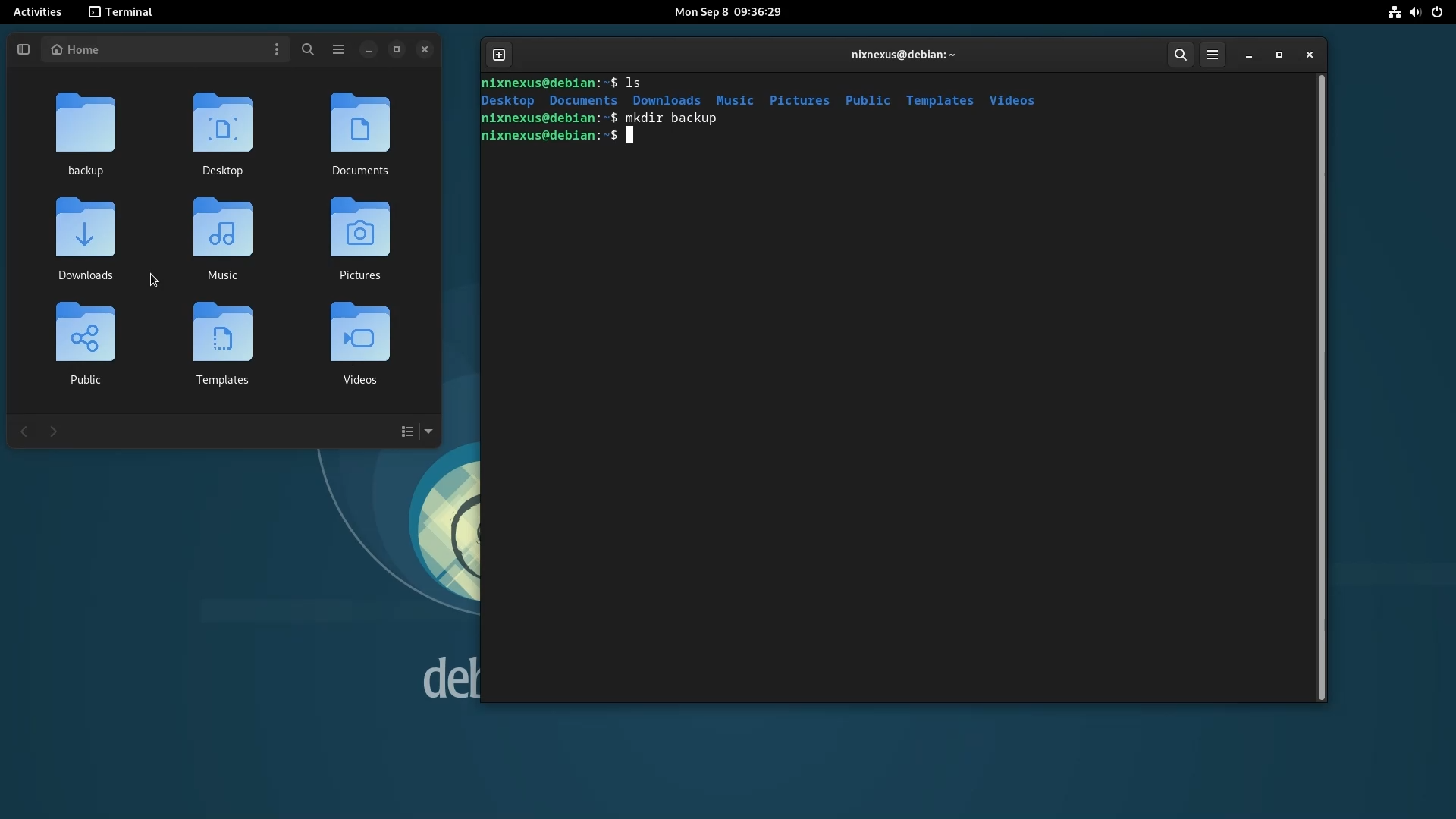 Upgrade from Debian 12 to Debian 13 - Create a separate `/backup` directory inside the `/home` directory