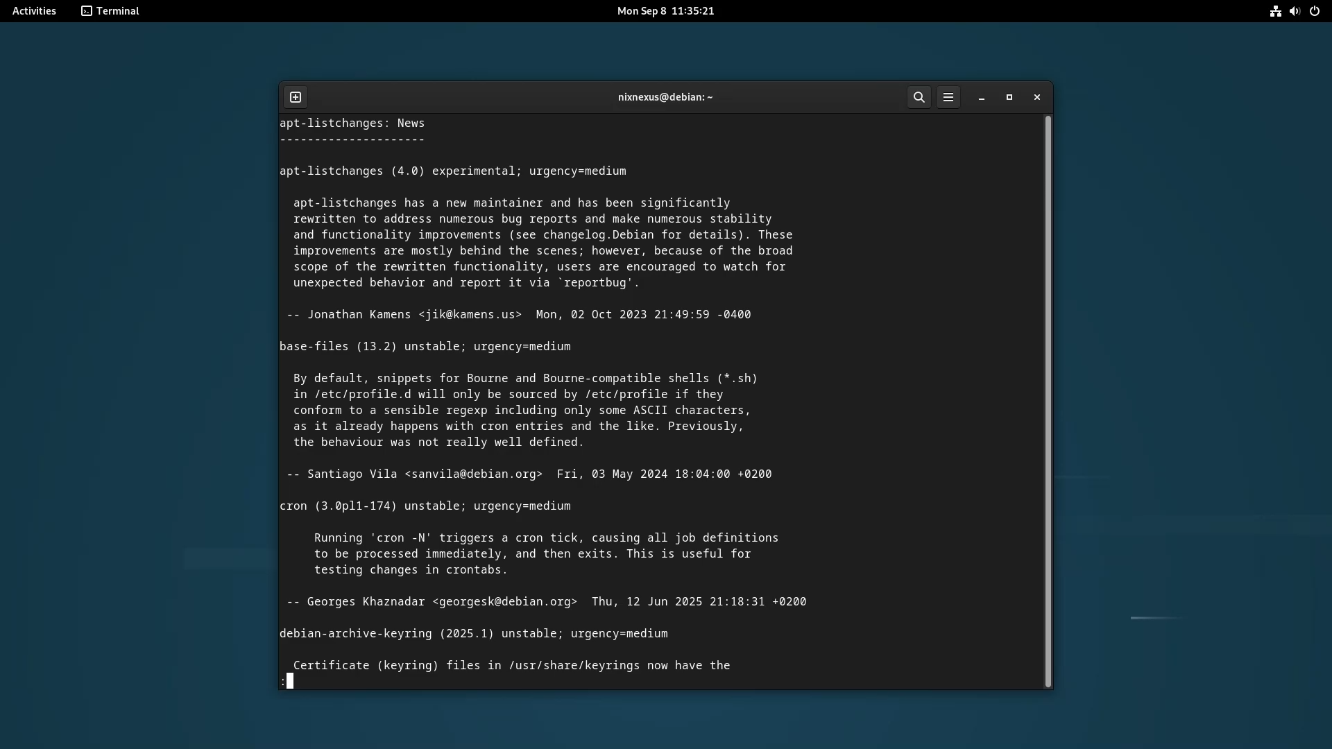 Upgrade from Debian 12 to Debian 13 - memos