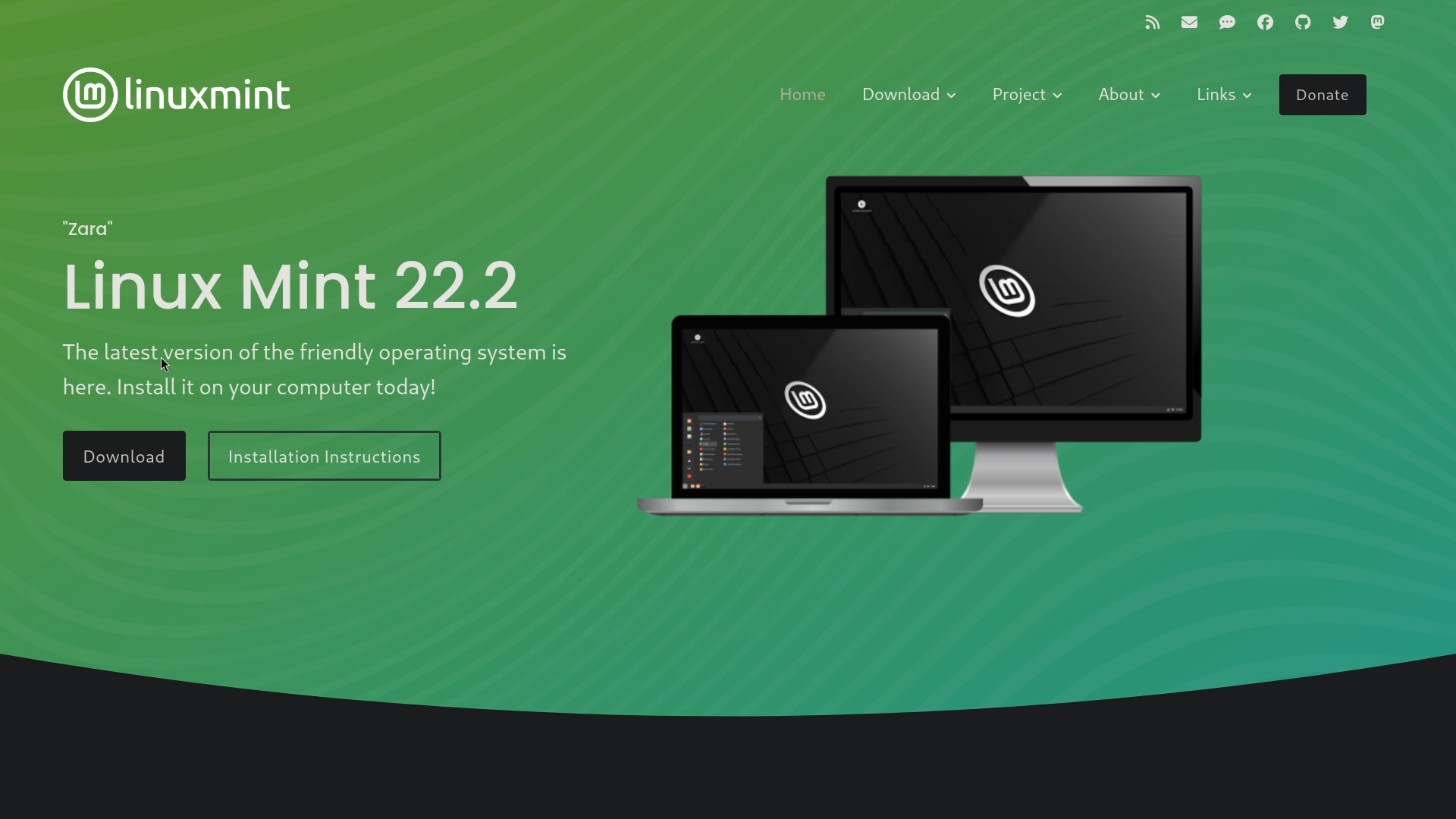 Linux Mint Home Page