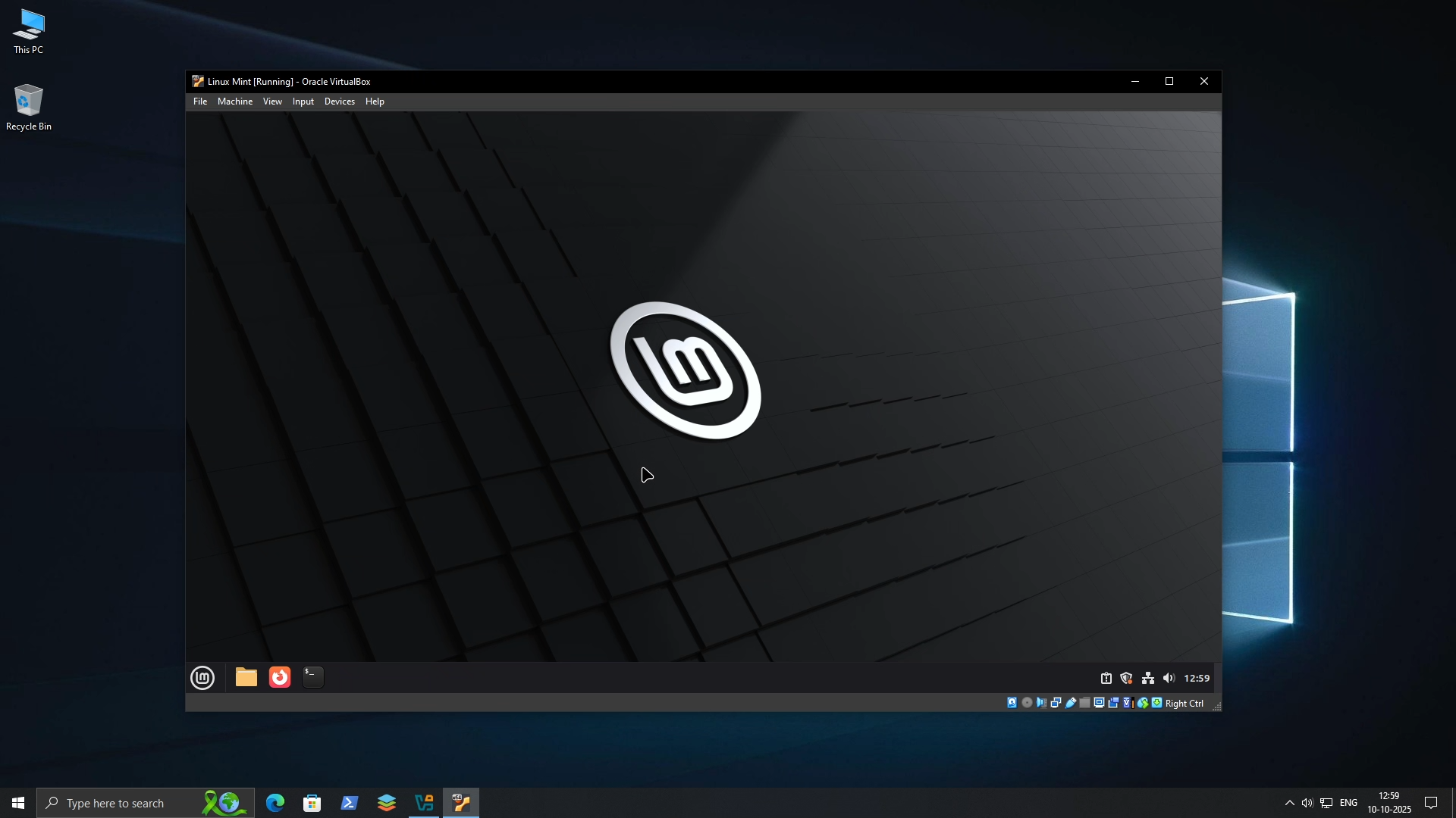 Virtual-Machine-Windows-10-host-Linux-Guest