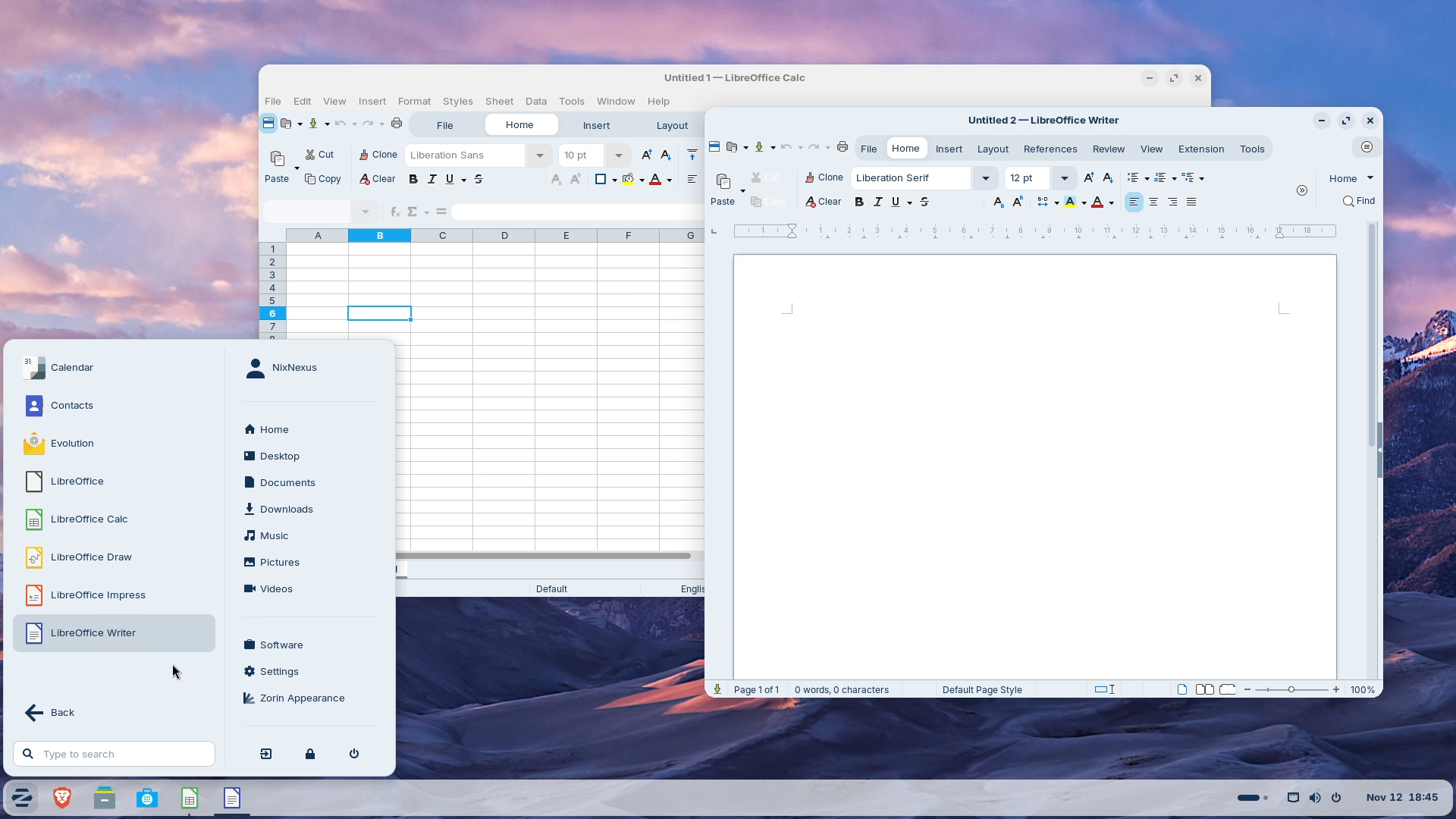 Zorin OS 18 -  LibreOffice suite