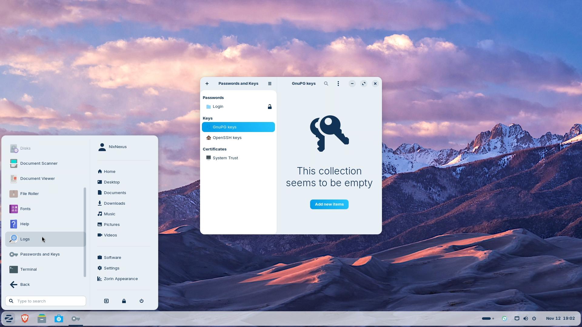 Zorin OS 18 - Password Manager