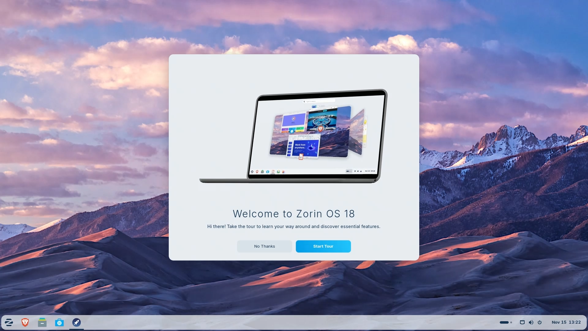 Welcome to the Newly Installed Zorin OS