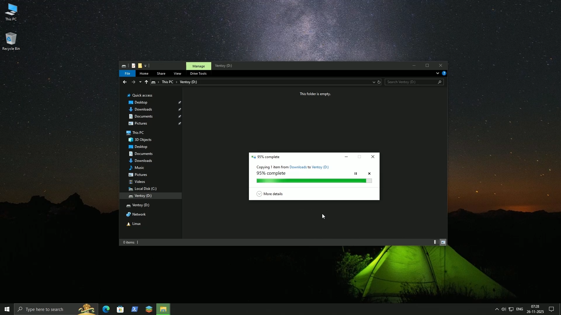 Copy-Pasting Installation ISO to Ventoy USB