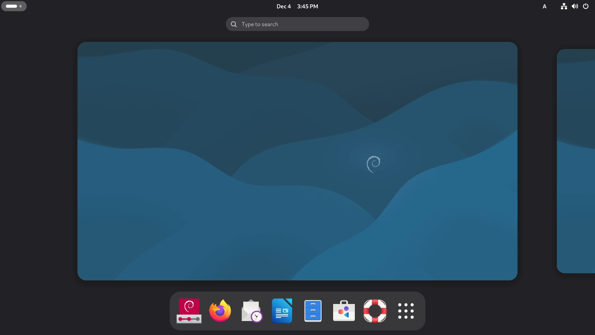 Debian Desktop App Menu