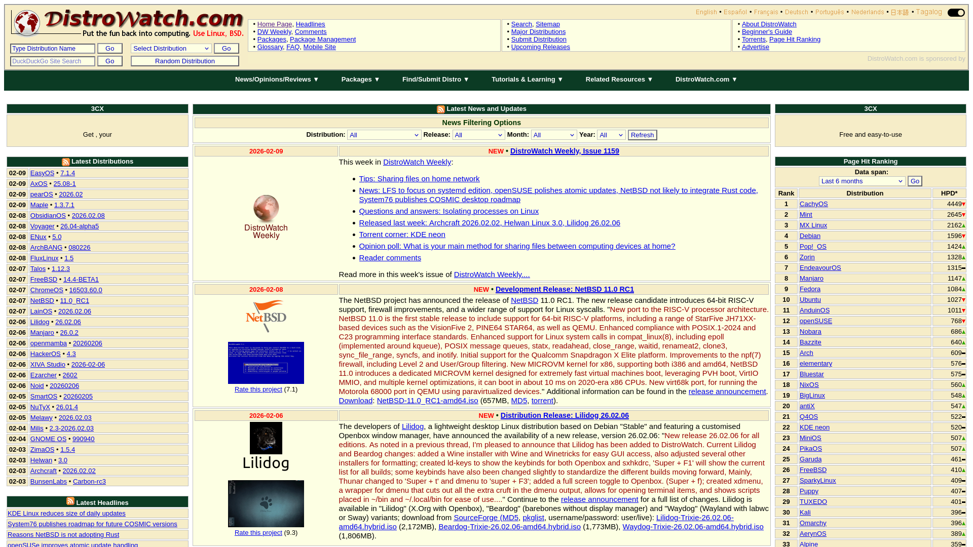 DistroWatch.Com Homepage