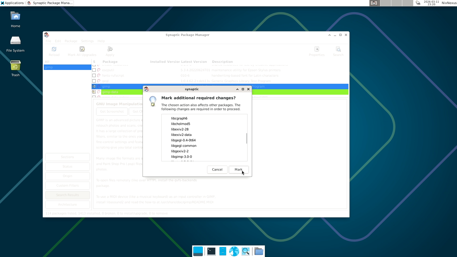 Synaptic Software Manager - Mark Summary