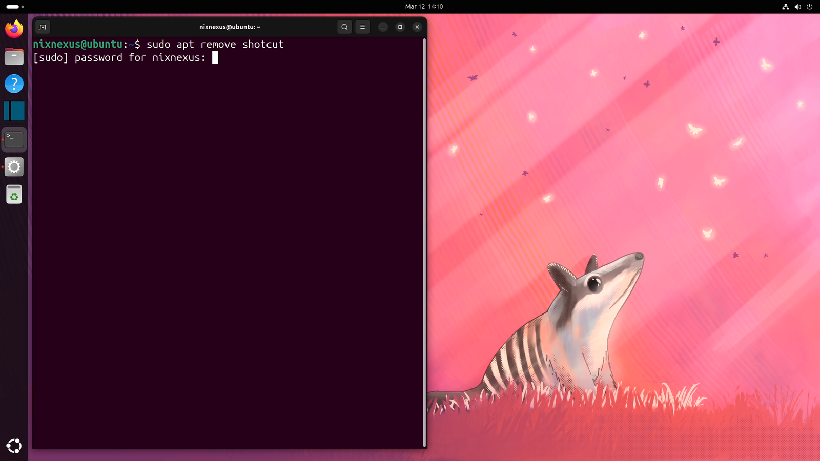 sudo apt remove shotcut