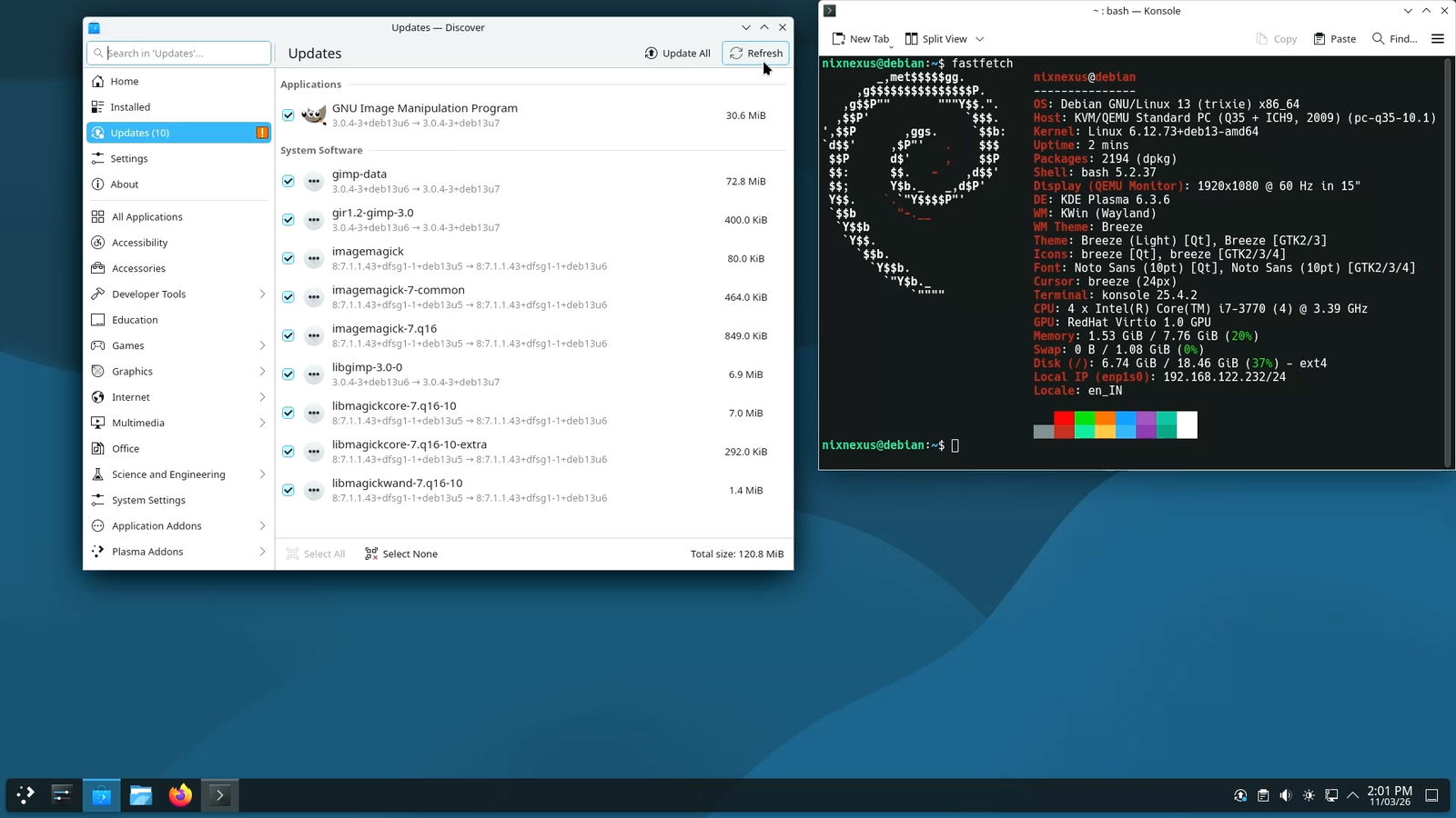 KDE Discover System Update
