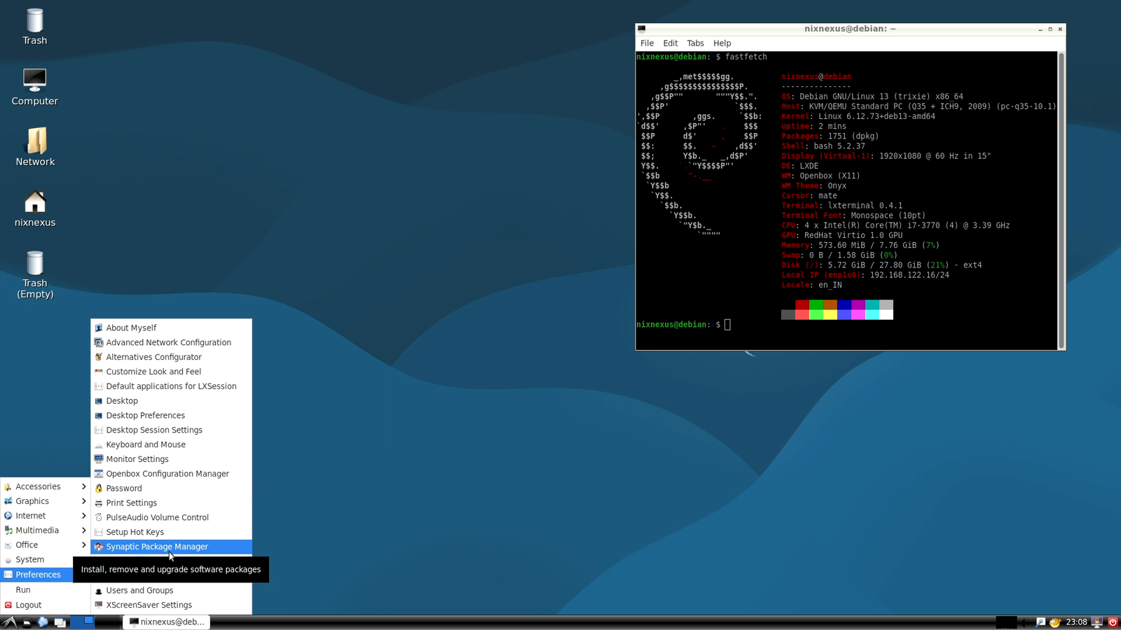 LXDE Synaptic Software Manager