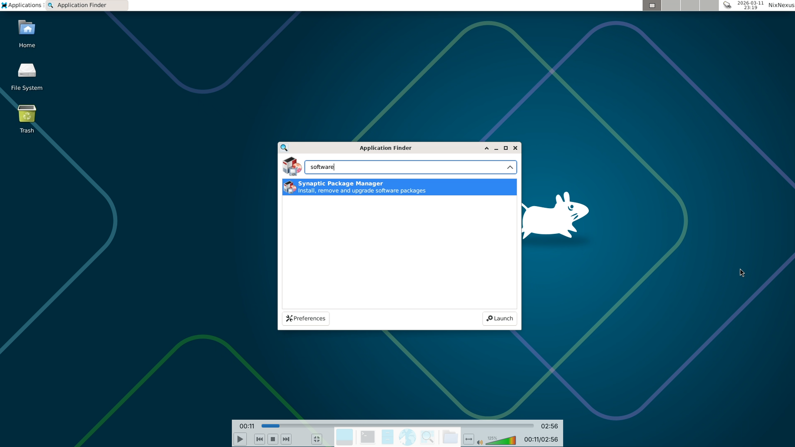 XFCE Synaptic Software Manager