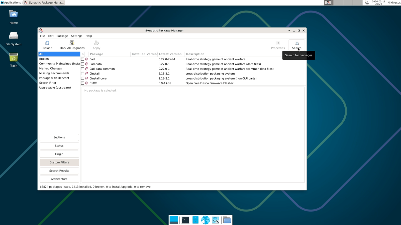 Synaptic Software Manager Search-1