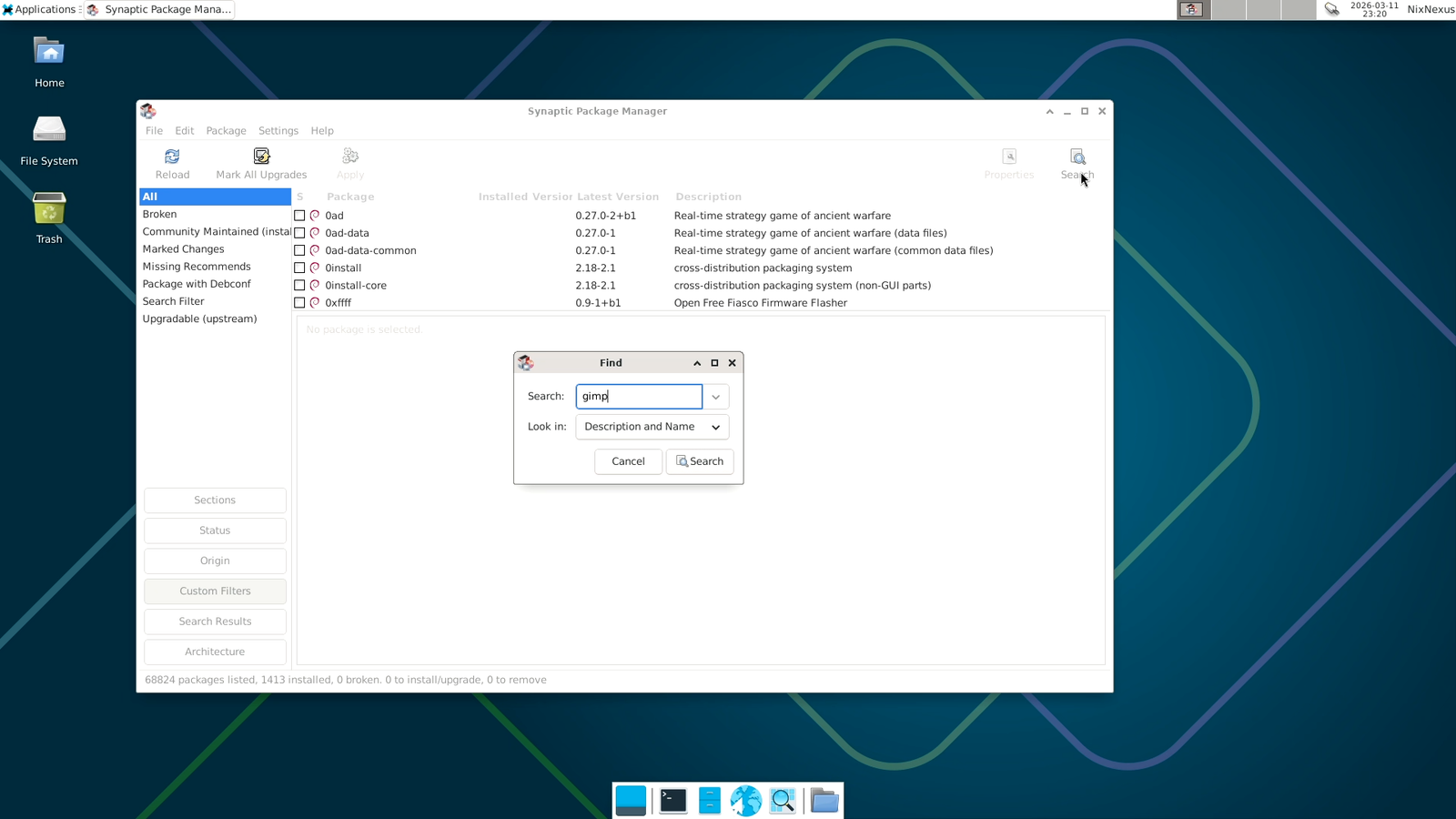 Synaptic Software Manager Search-2