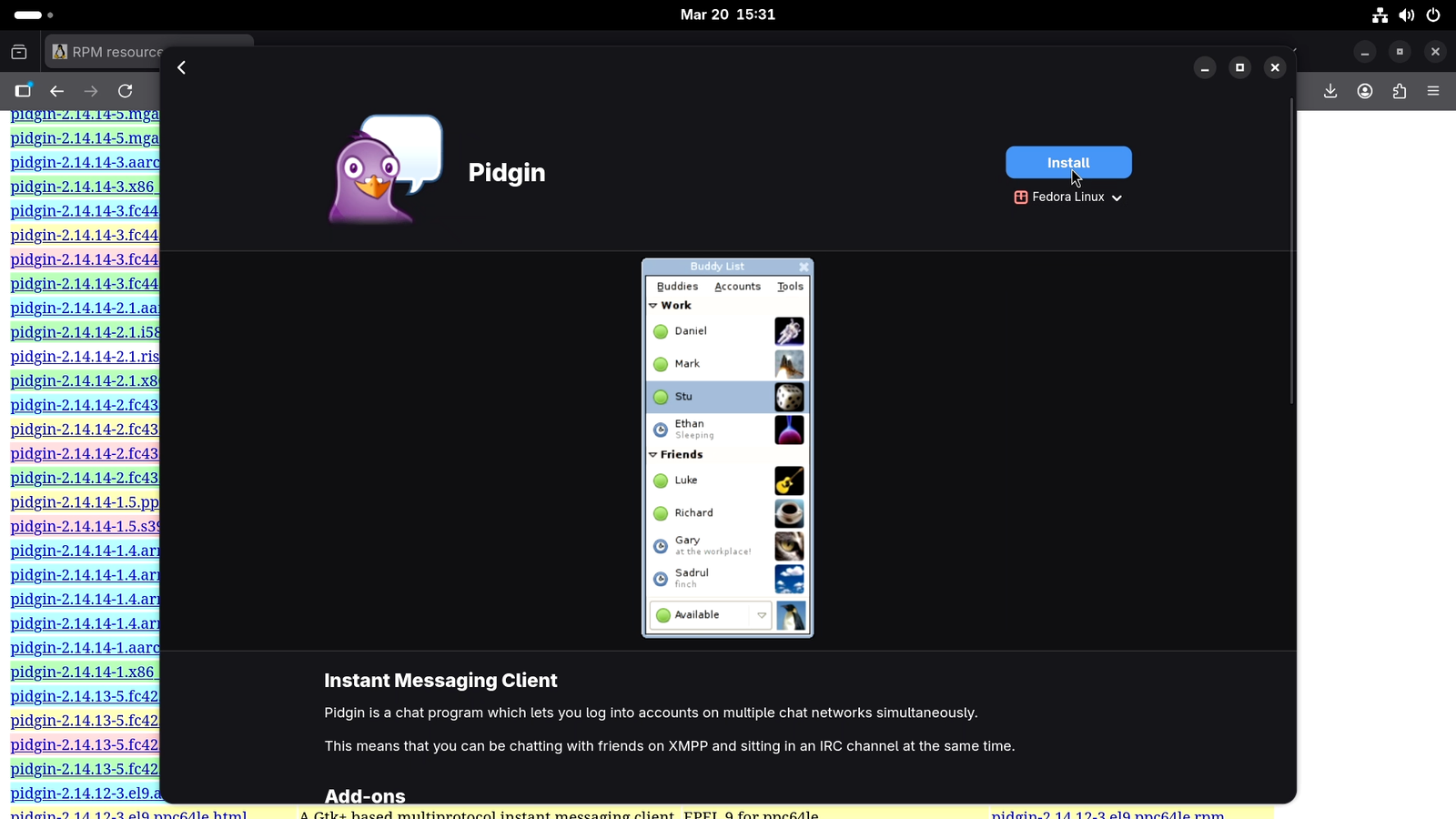 Installing .rpm Package with Gnome Software Center