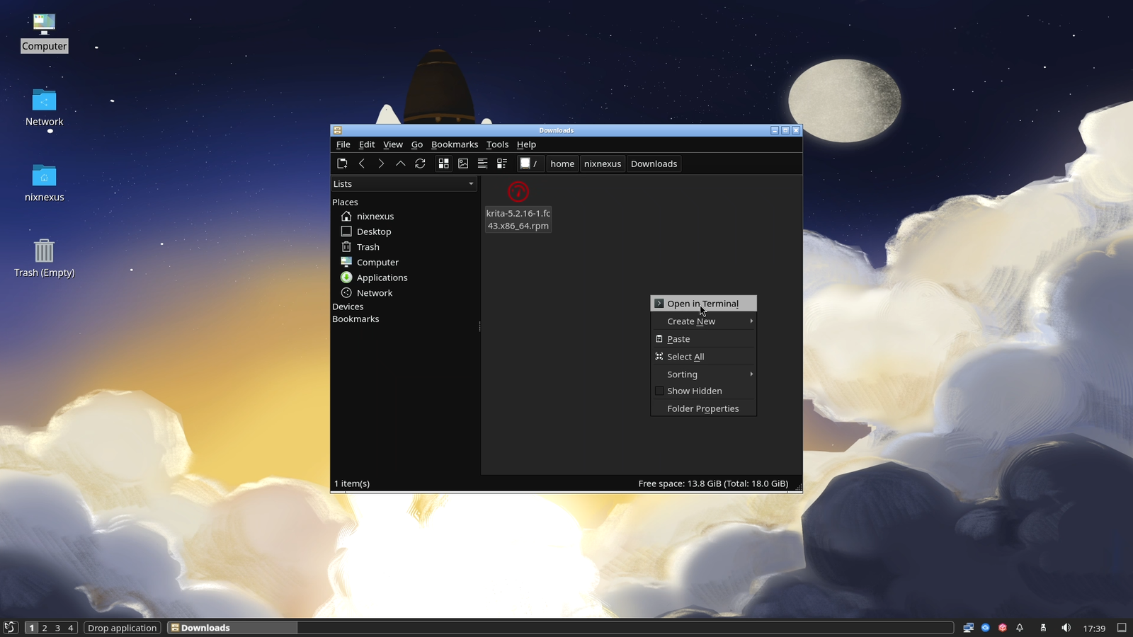 Thunar File Manager - Open Terminal Here