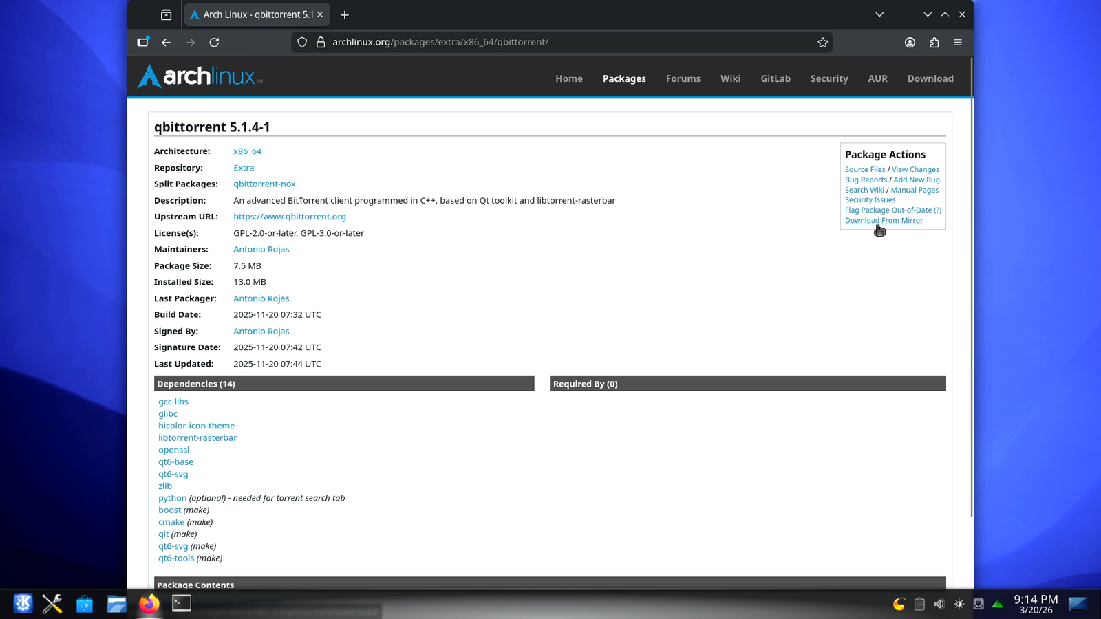Downloading .pkg.tar.zst Packages