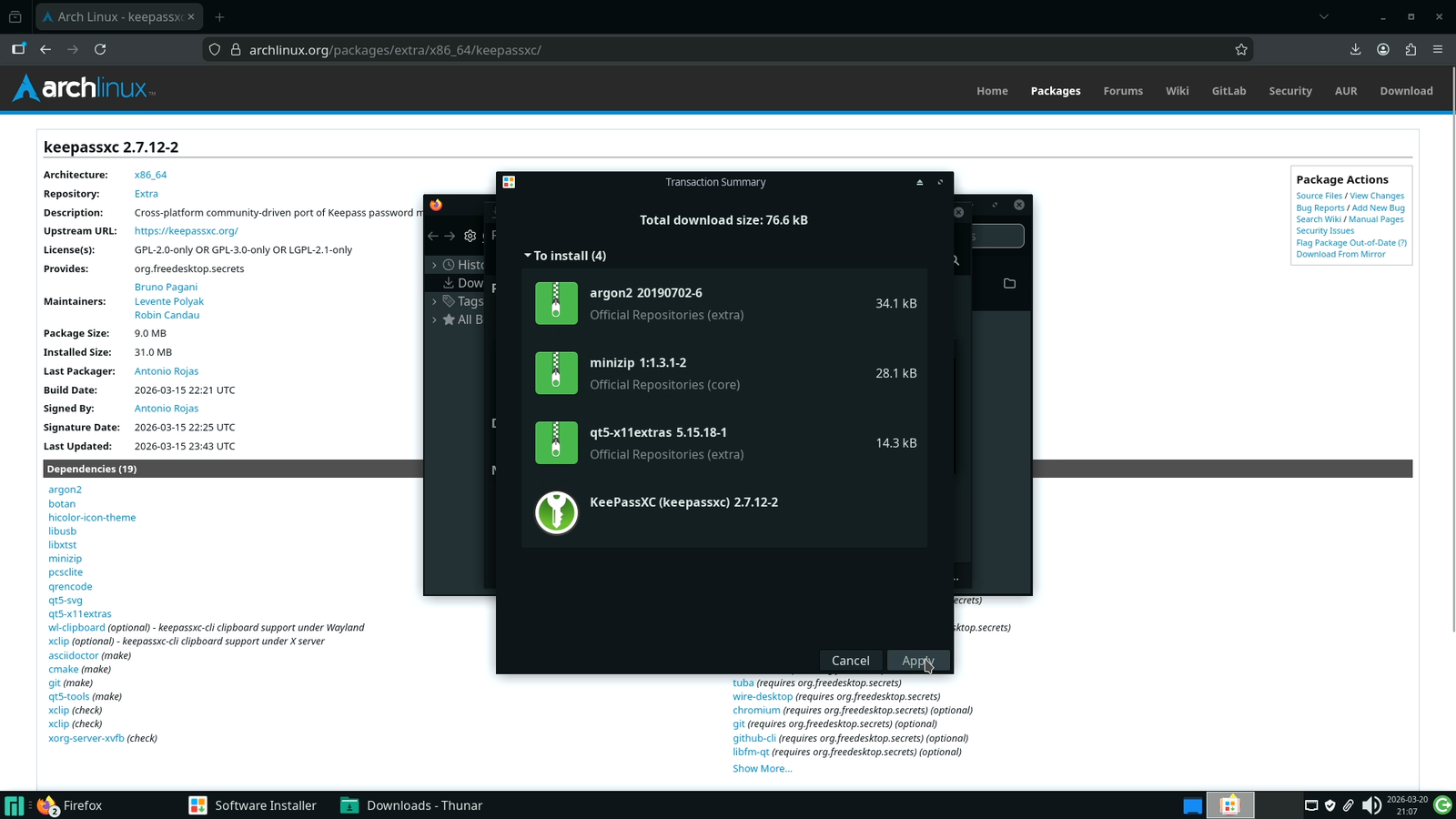 Installing .pkg.tar.zst packages with Manjaro Pamac