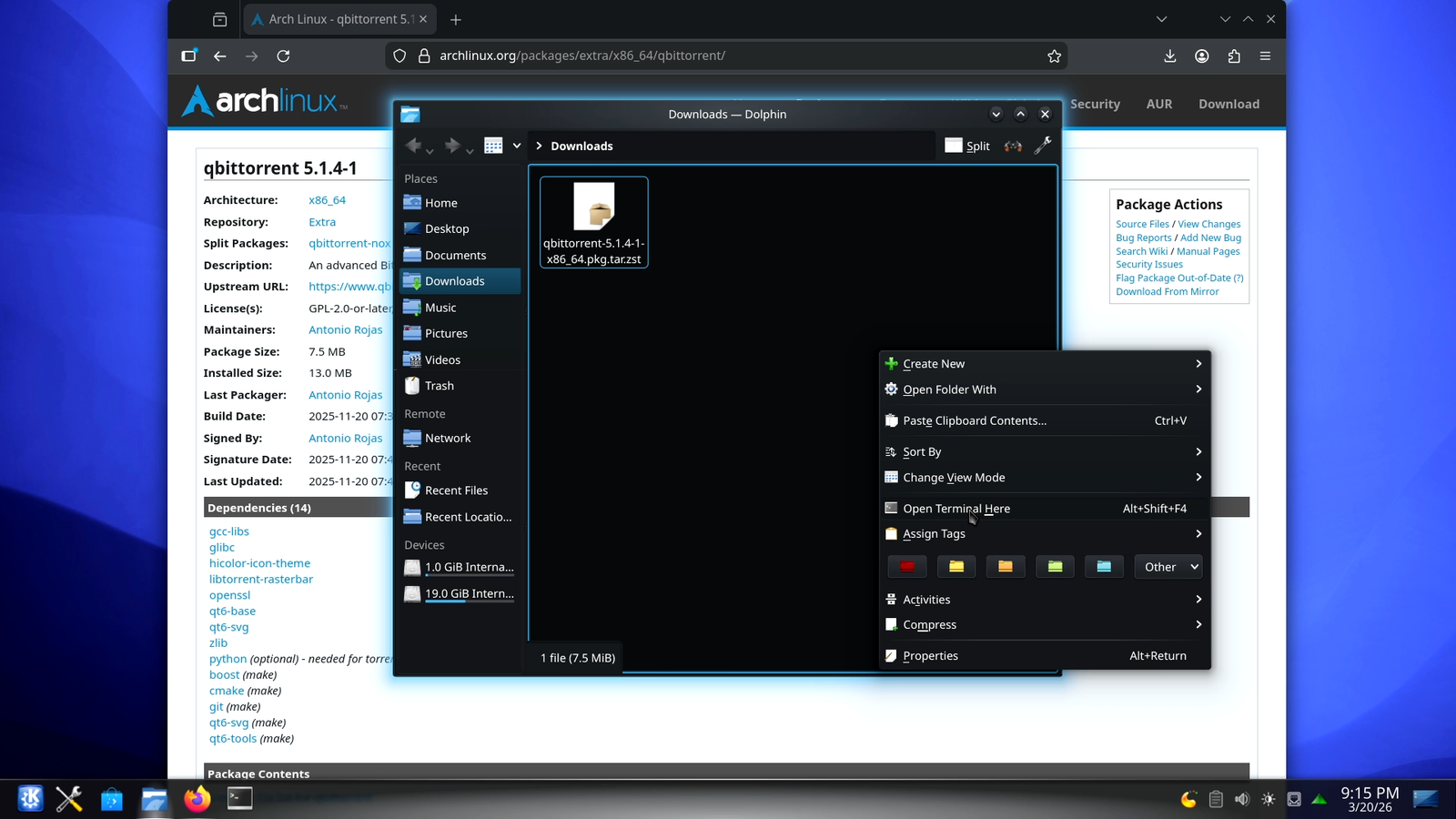 Dolphin File Manager - Open Terminal Here