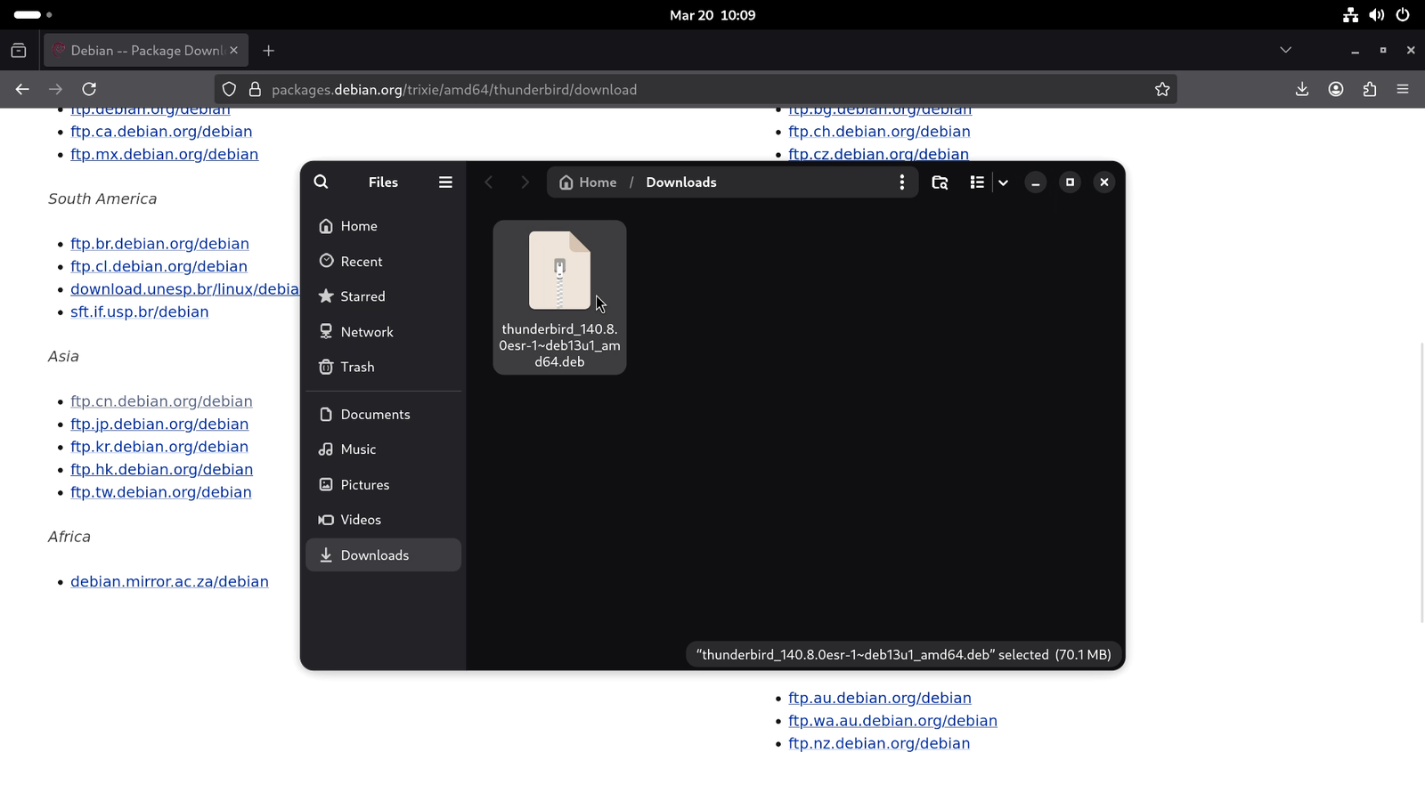 .deb Package in Nautilus File Manager