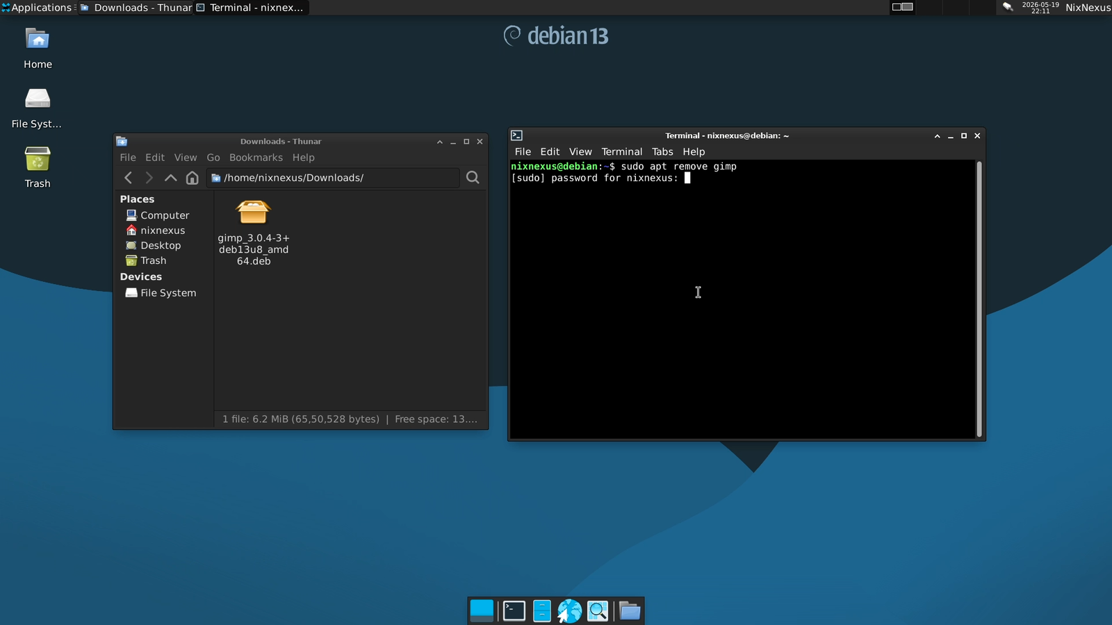 Uninstalling Gimp using CLI and APT Package Manager